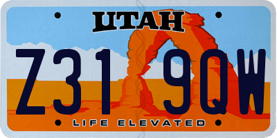 UT license plate Z319QW
