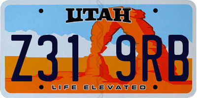 UT license plate Z319RB