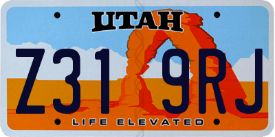 UT license plate Z319RJ