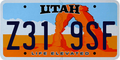 UT license plate Z319SF