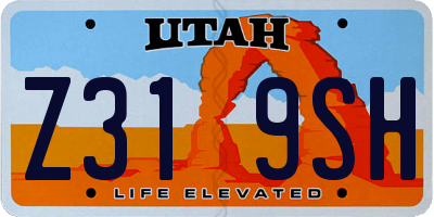 UT license plate Z319SH