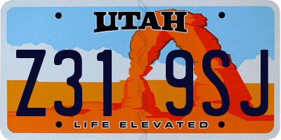 UT license plate Z319SJ