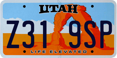 UT license plate Z319SP