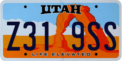 UT license plate Z319SS