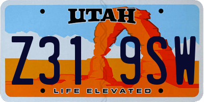 UT license plate Z319SW