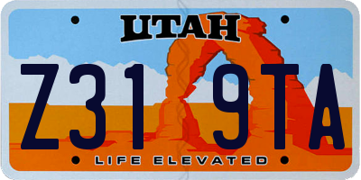 UT license plate Z319TA