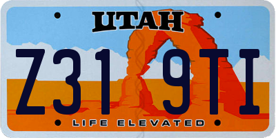 UT license plate Z319TI