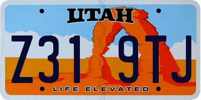 UT license plate Z319TJ