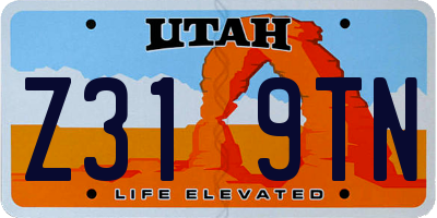 UT license plate Z319TN