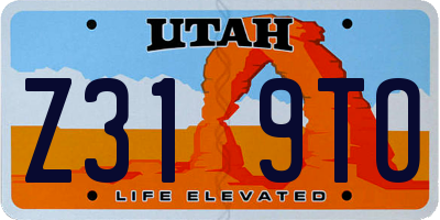 UT license plate Z319TO