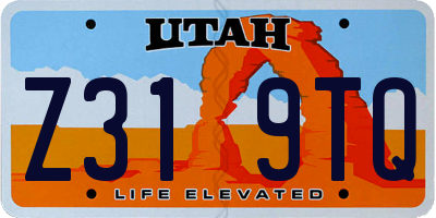 UT license plate Z319TQ