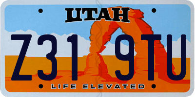 UT license plate Z319TU
