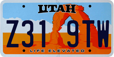 UT license plate Z319TW