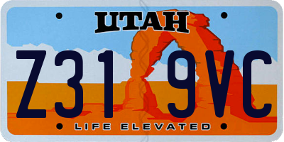 UT license plate Z319VC