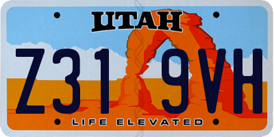 UT license plate Z319VH