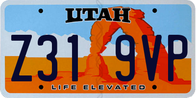 UT license plate Z319VP