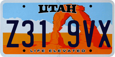 UT license plate Z319VX
