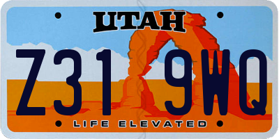 UT license plate Z319WQ