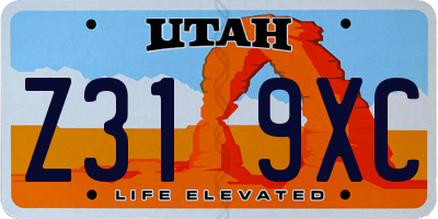 UT license plate Z319XC