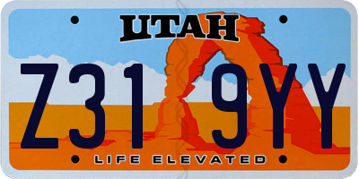 UT license plate Z319YY
