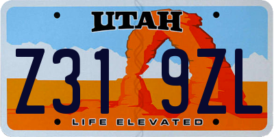 UT license plate Z319ZL