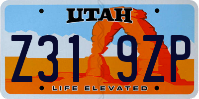 UT license plate Z319ZP