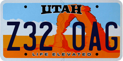 UT license plate Z320AG