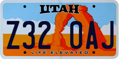 UT license plate Z320AJ
