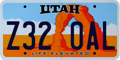 UT license plate Z320AL