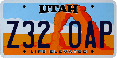 UT license plate Z320AP