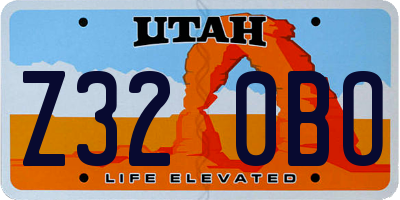 UT license plate Z320BO