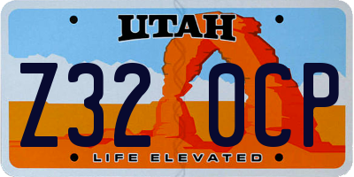 UT license plate Z320CP