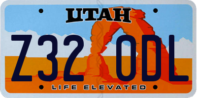 UT license plate Z320DL