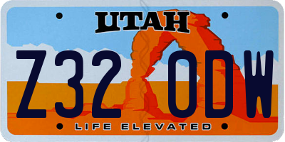 UT license plate Z320DW