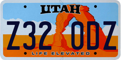 UT license plate Z320DZ