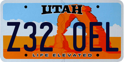 UT license plate Z320EL