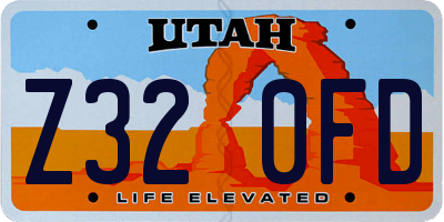 UT license plate Z320FD