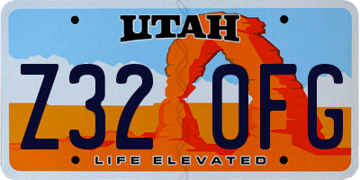 UT license plate Z320FG
