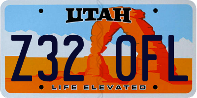 UT license plate Z320FL