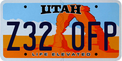 UT license plate Z320FP