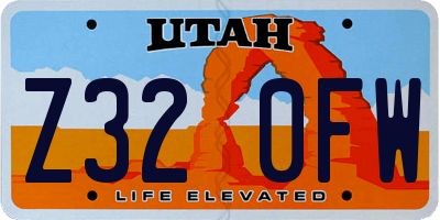 UT license plate Z320FW