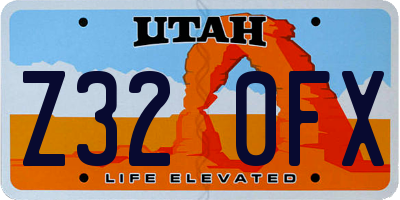 UT license plate Z320FX