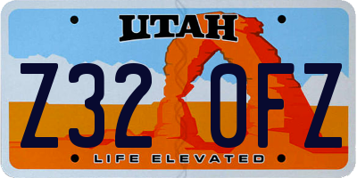 UT license plate Z320FZ