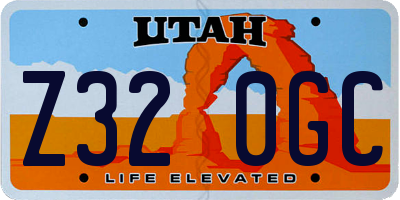 UT license plate Z320GC
