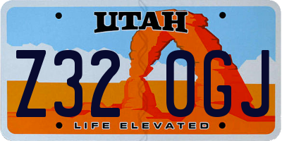 UT license plate Z320GJ