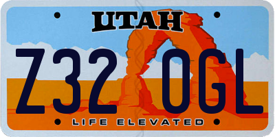 UT license plate Z320GL