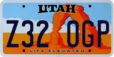 UT license plate Z320GP