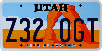 UT license plate Z320GT