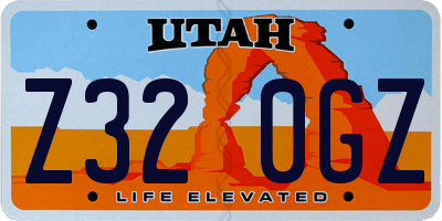 UT license plate Z320GZ