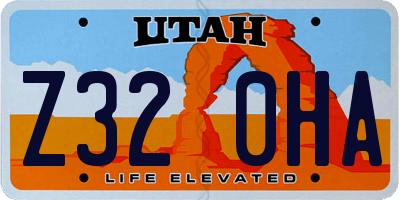 UT license plate Z320HA